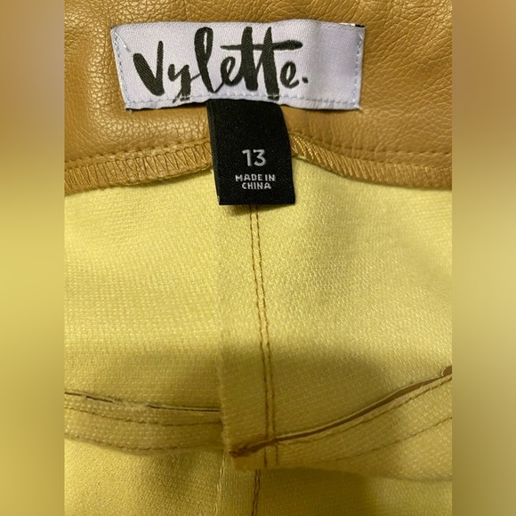 New Vylette sz Jr 13 Faux Leather Cargo Jogger Pants brown or tan new - Picture 3 of 7